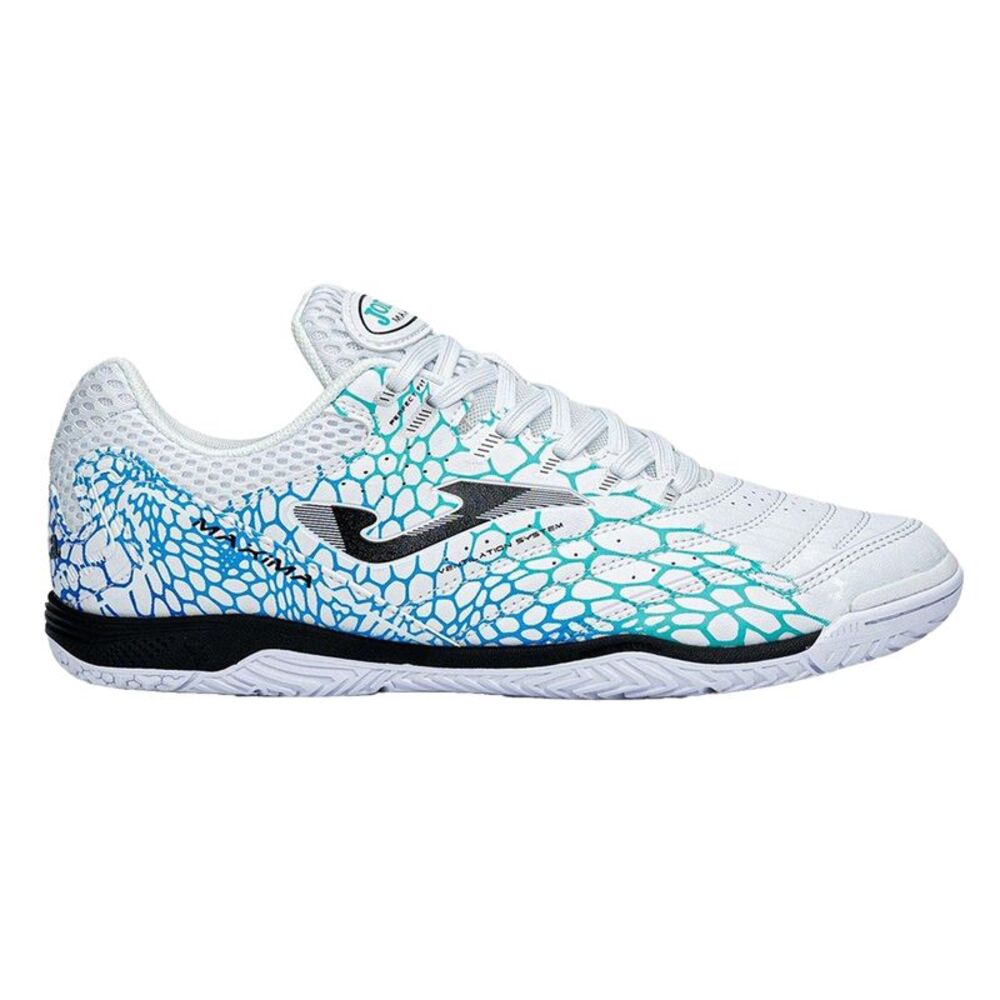 Joma Unisex Adult Maxima Reptile Print Indoor Football Shoes / White/Blue